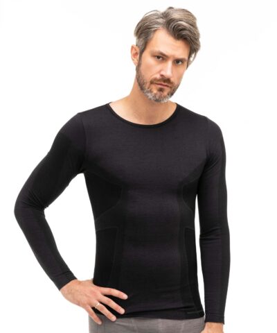 Męska koszulka z długim rękawem z wełną merino COMFORT WOOL